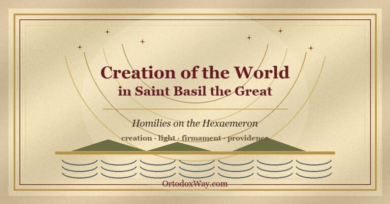 Creation in Saint Basil the Great, cosmological manuscript image without a globe