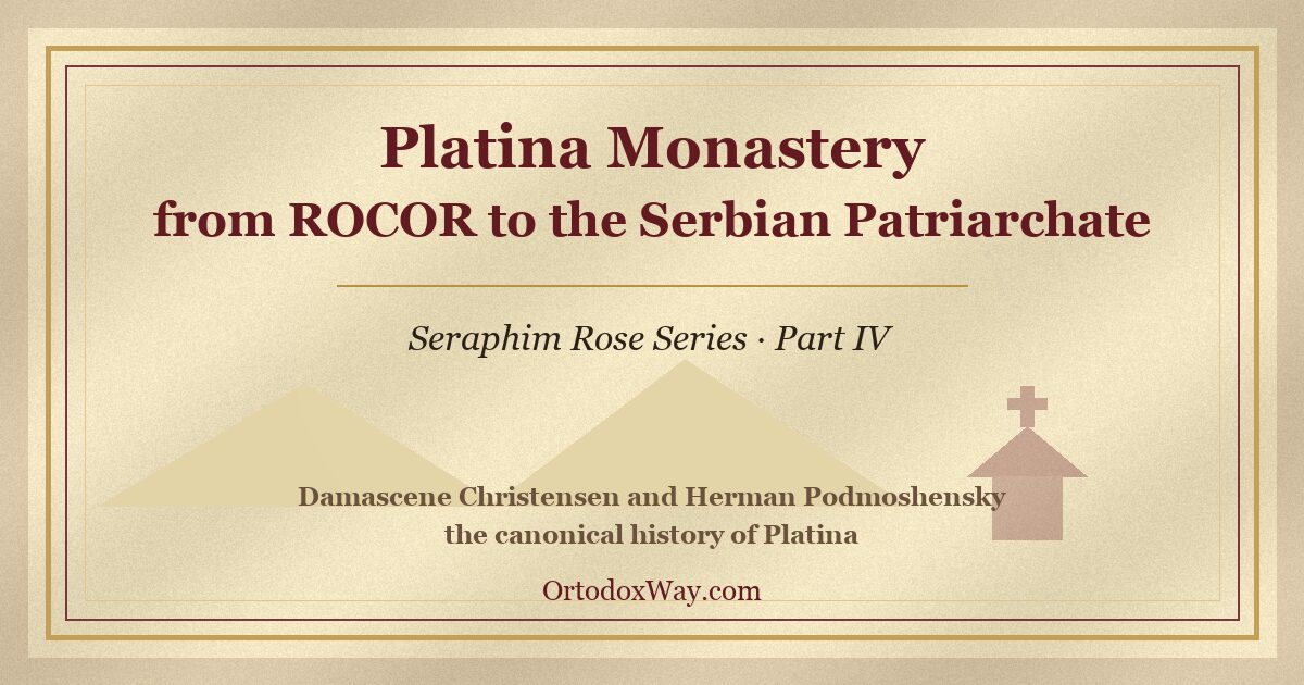 Platina Monastery, ROCOR, and the canonical context of the discussion around Father Seraphim Rose