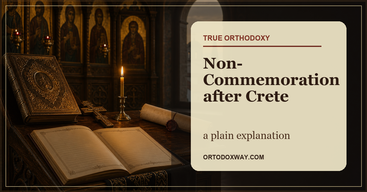Liturgical commemoration book and synodal document for an article on non-commemoration after Crete