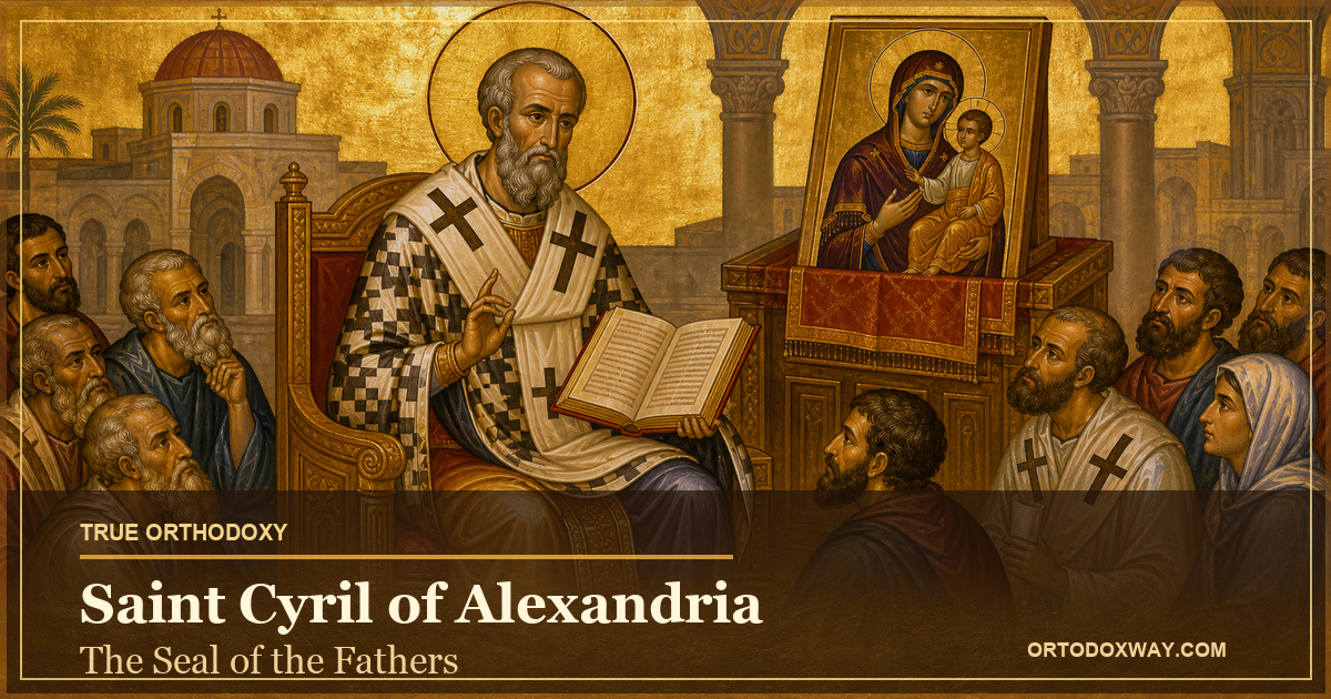 Saint Cyril of Alexandria teaching the right faith
