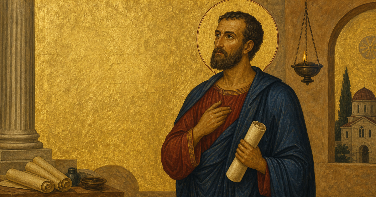 Saint Justin the Martyr and Philosopher, Byzantine icon