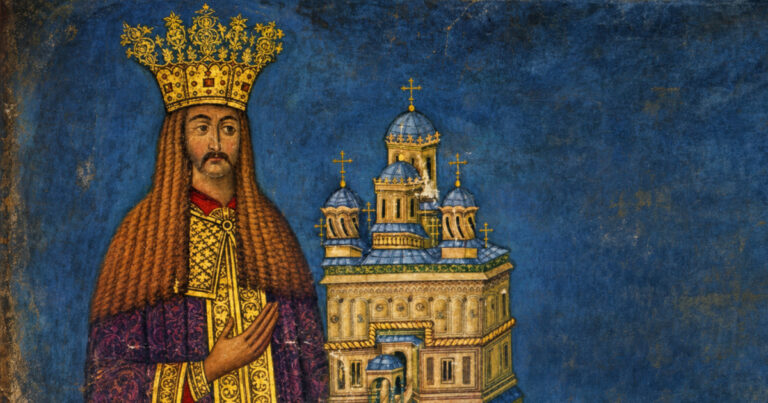 Sfântul Voievod Neagoe Basarab în stilul frescei votive de la Curtea de Argeș