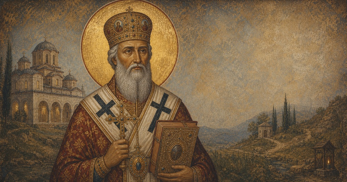 Sfântul Ierarh Martir Neofit Cretanul, în stil iconografic ortodox