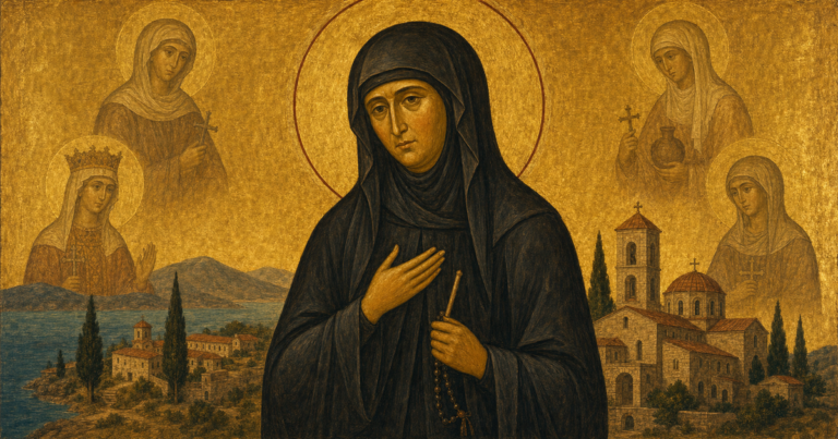 Sfânta Matrona din Chios în stil iconografic bizantin