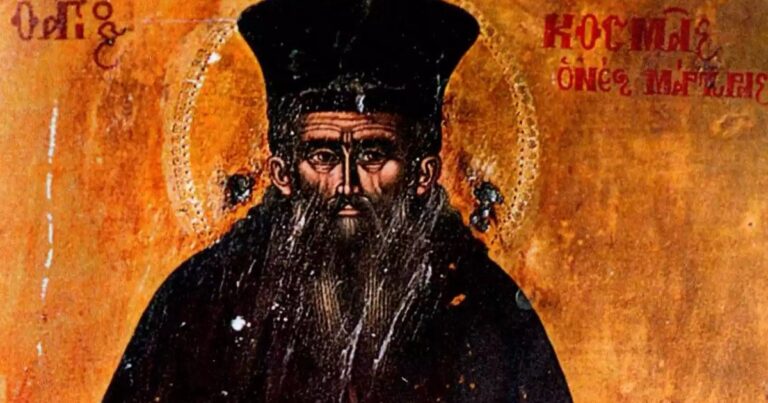 Icoană a Sfântului Cosma Etolul pictată în 1767, în timpul vieții sale