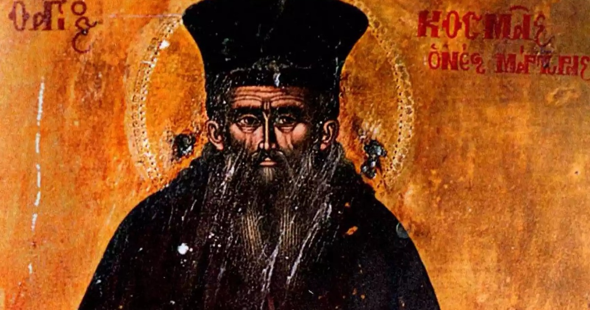 Icoană a Sfântului Cosma Etolul pictată în 1767, în timpul vieții sale