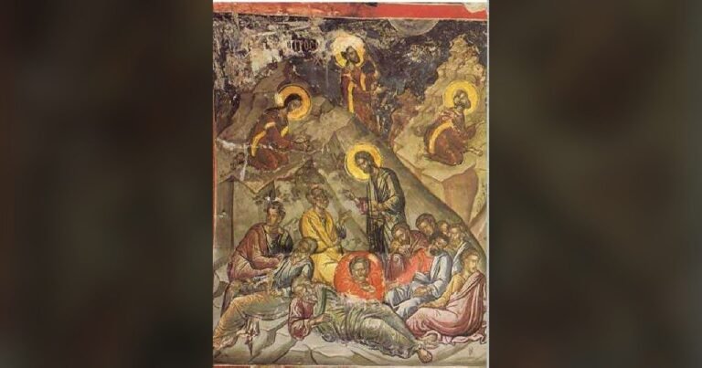 Молитва Господа в Гефсимании. Фреска Феофана Критского в монастыре Ставроникита на Афоне.