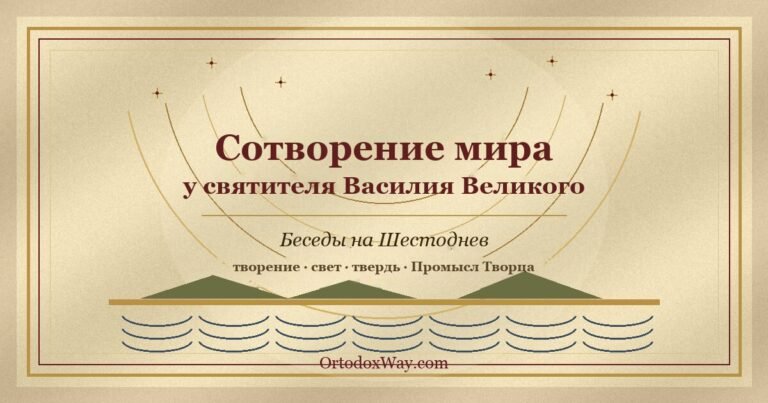 Сотворение мира в богословии святителя Василия Великого. Беседы на Шестоднев
